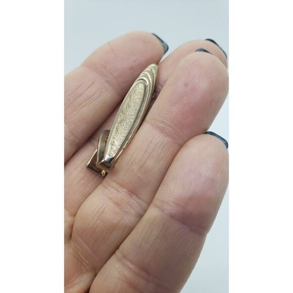 Vintage Cufflinks 1950 Mesh Wrap Gold Plated Lucite Faux Wood Tie Bar Cuff Links - Picture 9 of 13